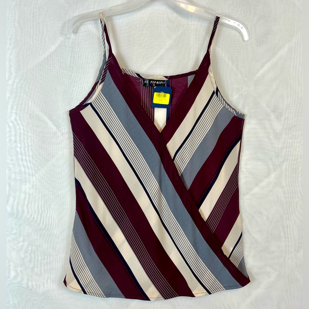 NWT De Sepreso V Neck Spaghetti Strap Striped Summer Top / Medium